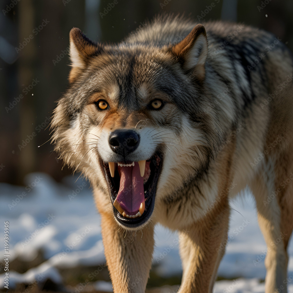 Fototapeta premium wolf are roaring ai image