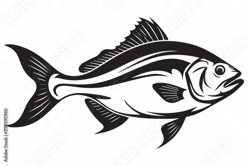  fish silhouette flat vector illustration.