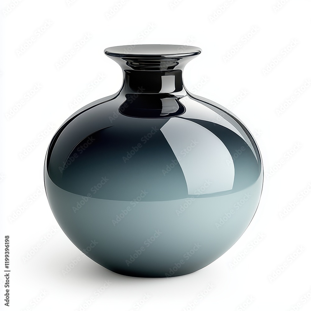 Elegant Dark Grey and Black Gradient Glass Vase Modern Home Decor Shiny Surface Elegant Dark Grey and Black Gradient Glass Vase Modern Home Decor Shiny Surface
