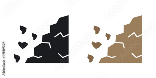 Cliff icon in black and color style