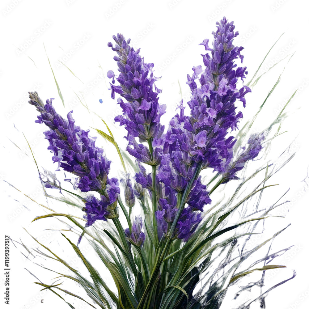 Naklejka premium lavender flowers isolated on white background