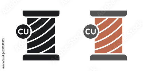 Copper icon in black and color style