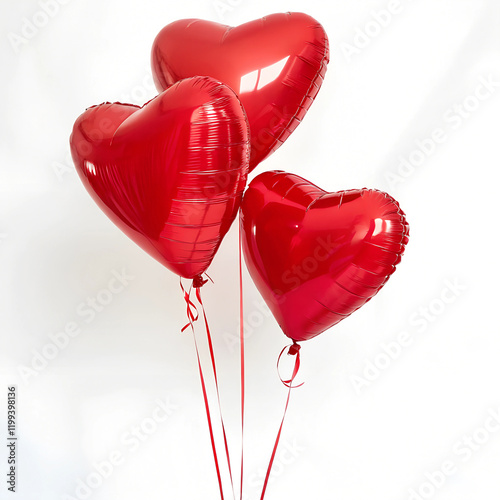 red heart balloons, Heart-shaped balloons for Valentine's Day