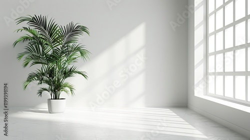 arafed plant in a white pot in a white room photo