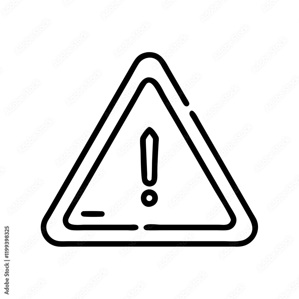 Warning triangle line icon for hazard notifications Warning triangle line icon for hazard notifications