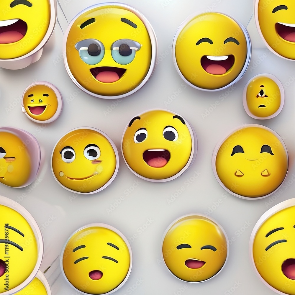 3d rendered illustration of a smiley face cartoon emoji isolated on white background 3d rendered illustration of a smiley face cartoon emoji isolated on white background