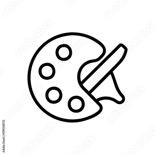 Paint palette line icon for automotive design and detailing