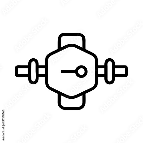 Axle line icon for automotive suspension and drivetrain systems