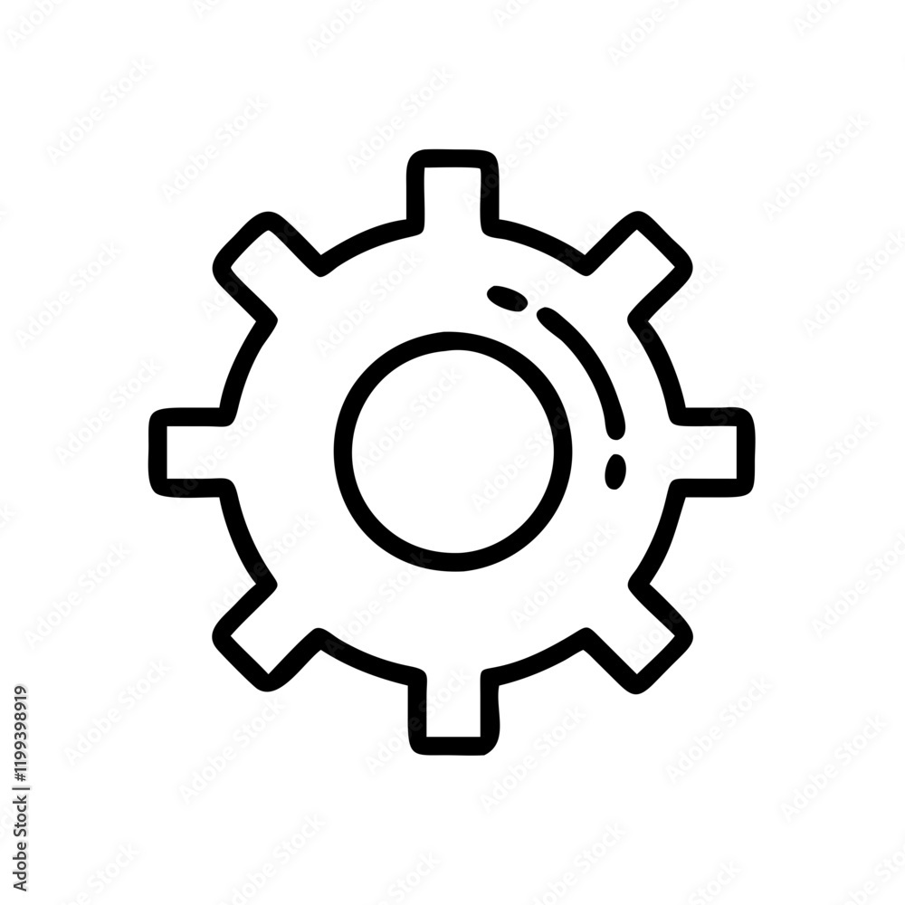 Gear line icon for automotive mechanics and engineering Gear line icon for automotive mechanics and engineering