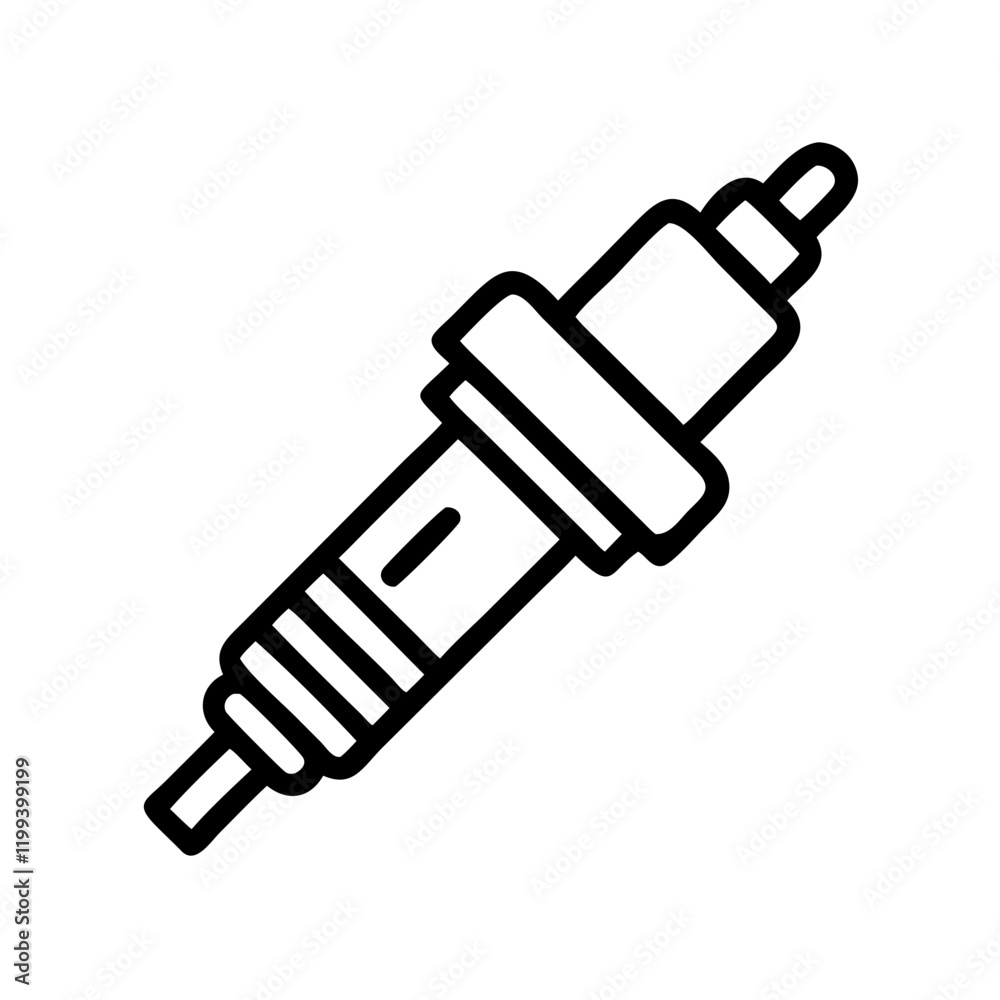 Spark plug line icon for automotive engine diagnostics Spark plug line icon for automotive engine diagnostics