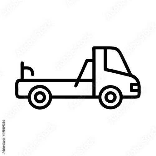 Tow truck line icon for automotive and transportation services