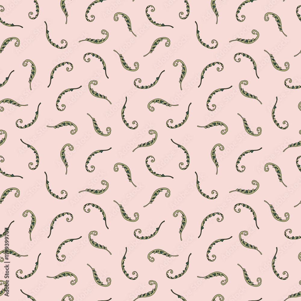 Fern leaf shoots seamless pattern. Featuring delicate fern fronds in a repeating design. Perfect for wallpaper, fabric, wrapping, packaging, stationery, crafts, and room decor. Fern leaf shoots seamless pattern. Featuring delicate fern fronds in a repeating design. Perfect for wallpaper, fabric, wrapping, packaging, stationery, crafts, and room decor.