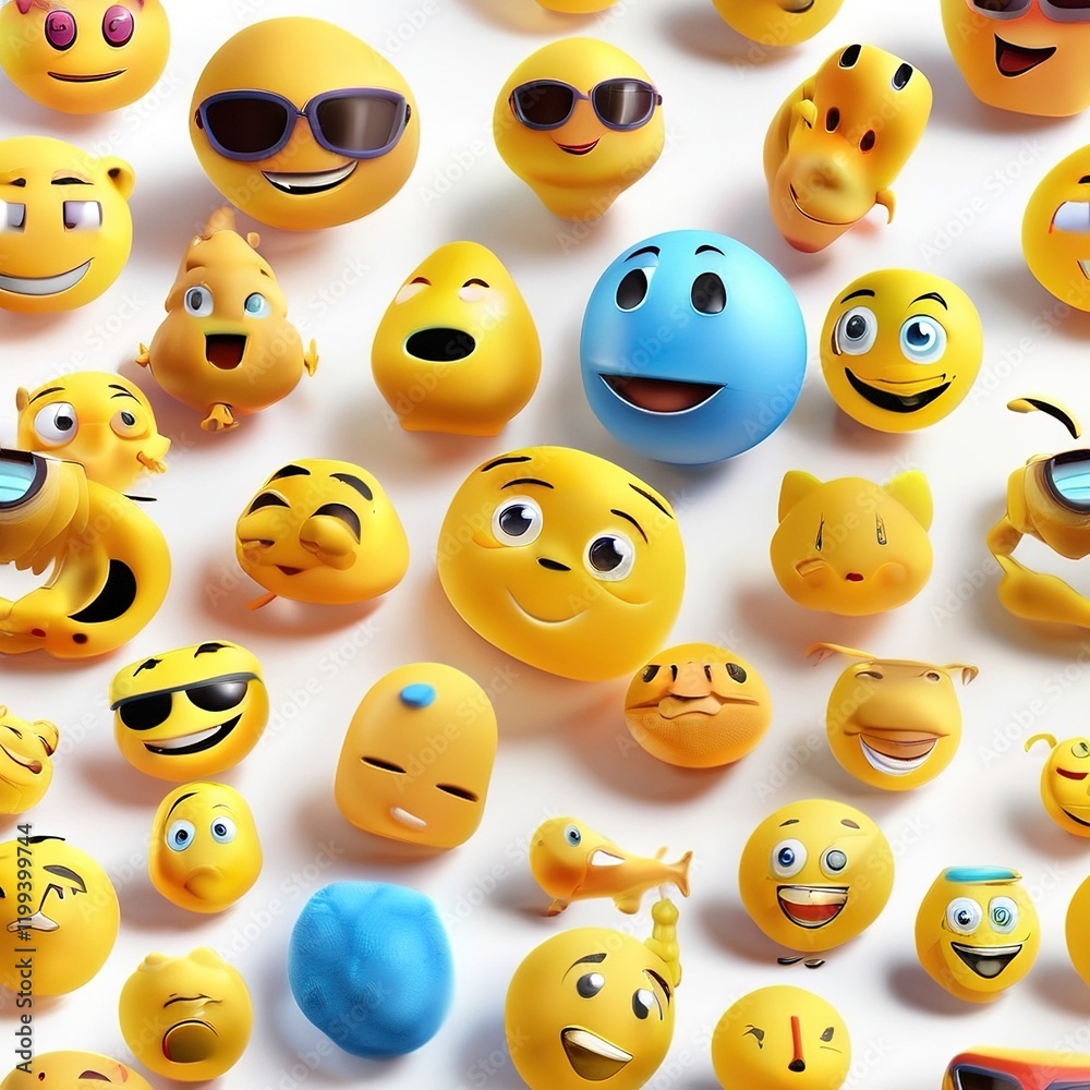 3d rendered illustration of a smiley face cartoon emoji isolated on white background 3d rendered illustration of a smiley face cartoon emoji isolated on white background