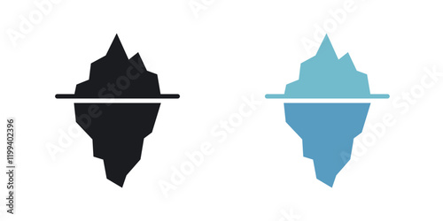 Iceberg icon in black and color style