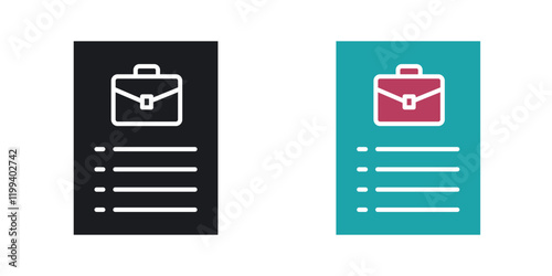 Job description icon in black and color style