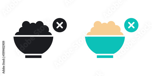 Lack of appetite icon in black and color style