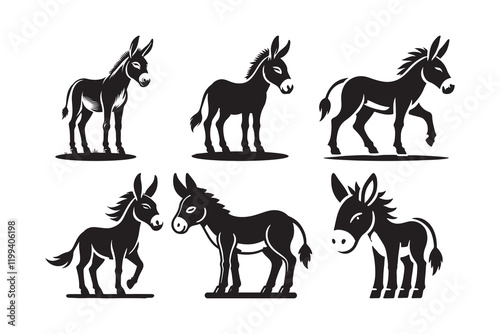  donkey silhouette illustration logo isolated on a white background