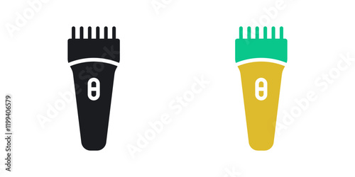 Trimmer icon in black and color style