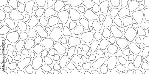 Cobblestone line seamless pattern, road. Vector abstract repeat background