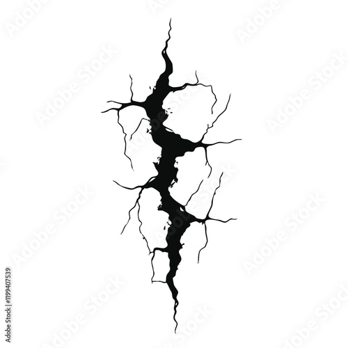 Abstract Crack Graphic Design Element. Vector Image