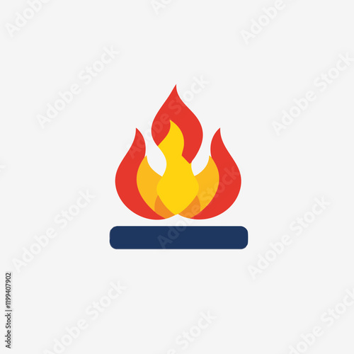 Abstract Flame Design on Base. Vector Image