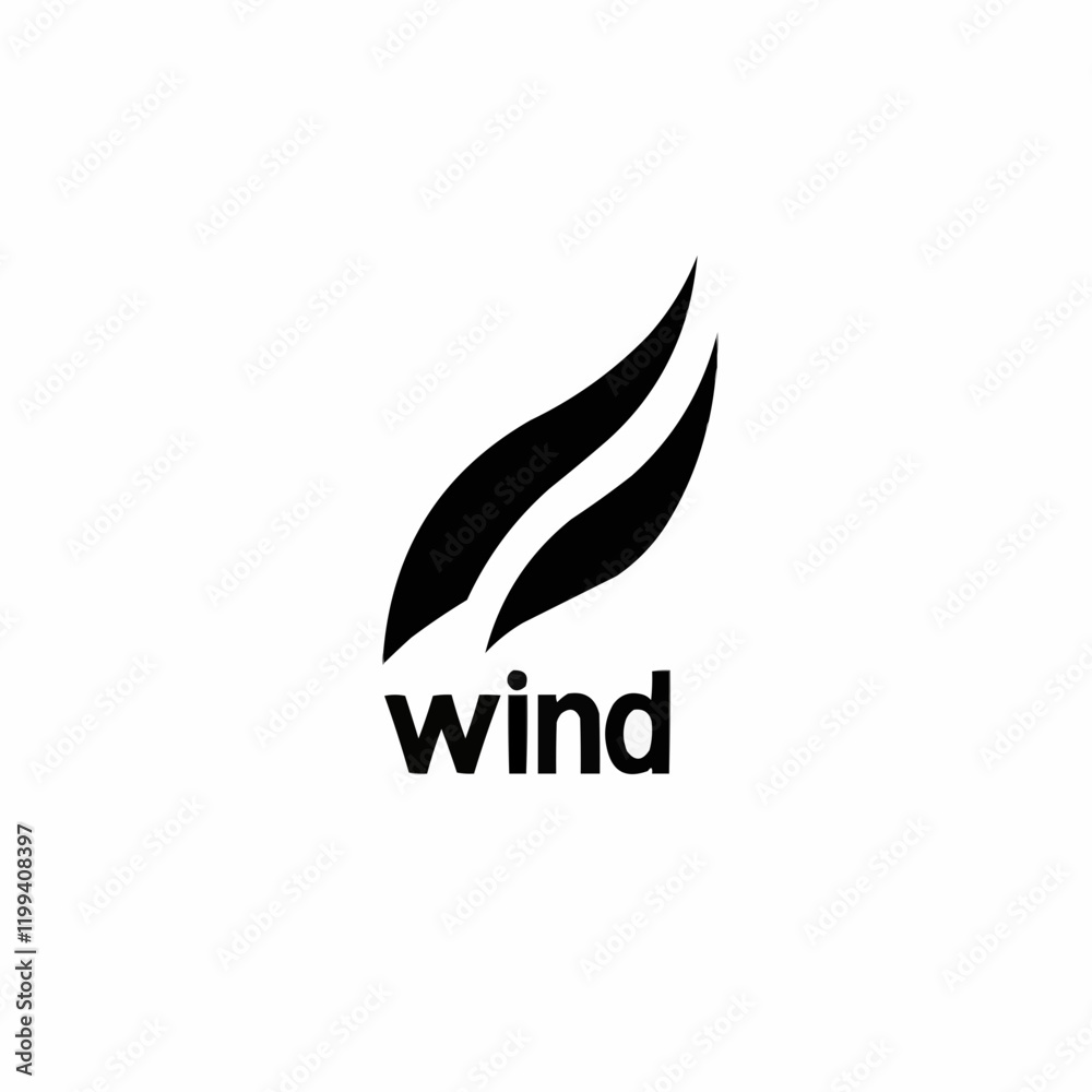 Abstract Wind Logo Design Vector Graphic. Vector Image Abstract Wind Logo Design Vector Graphic. Vector Image
