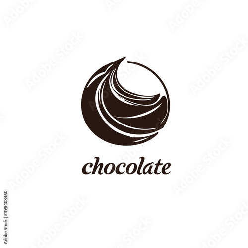 Abstract Swirled Chocolate Candy Design. Vector Image