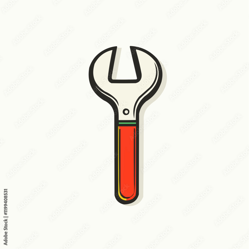 Adjustable Wrench Tool Icon Illustration. Vector Image Adjustable Wrench Tool Icon Illustration. Vector Image
