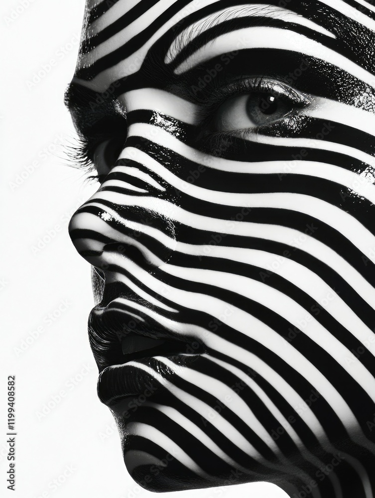 Black and White Zebra Face Mosaic Advertisement Black and White Zebra Face Mosaic Advertisement