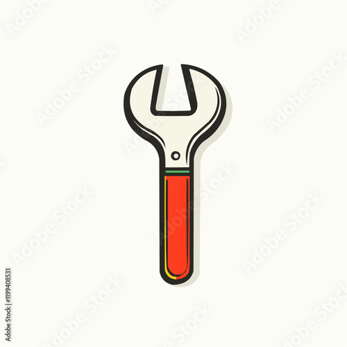 Adjustable Wrench Tool Icon Illustration. Vector Image