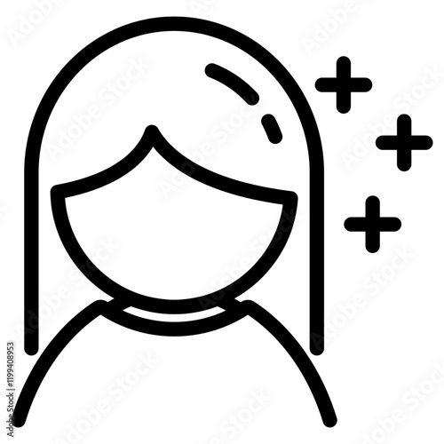 반짝거리는 모발 아이콘