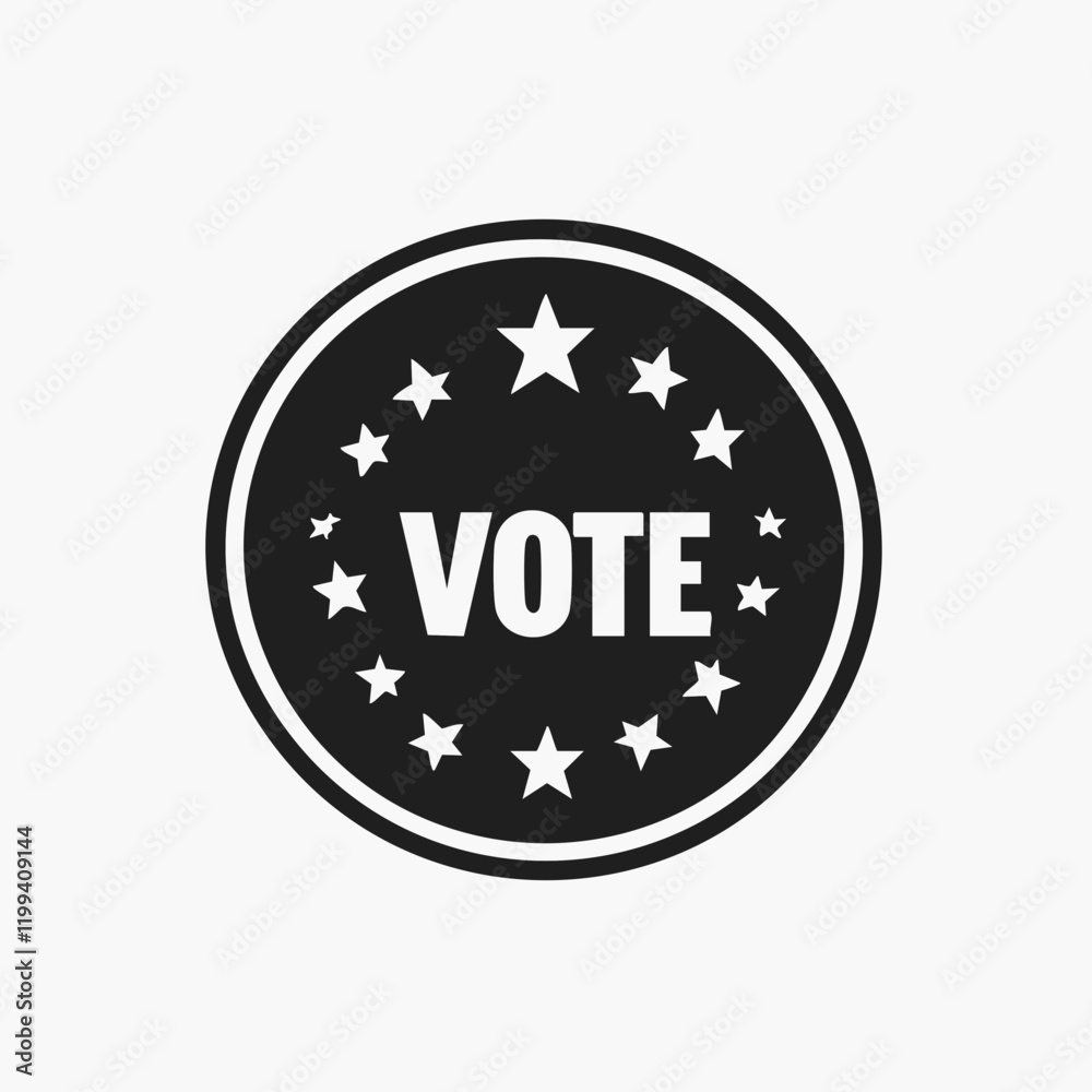 Circular Vote Badge with Stars. Vector Image Circular Vote Badge with Stars. Vector Image
