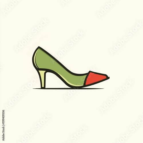 Elegant High Heel Shoe Design Illustration. Vector Image