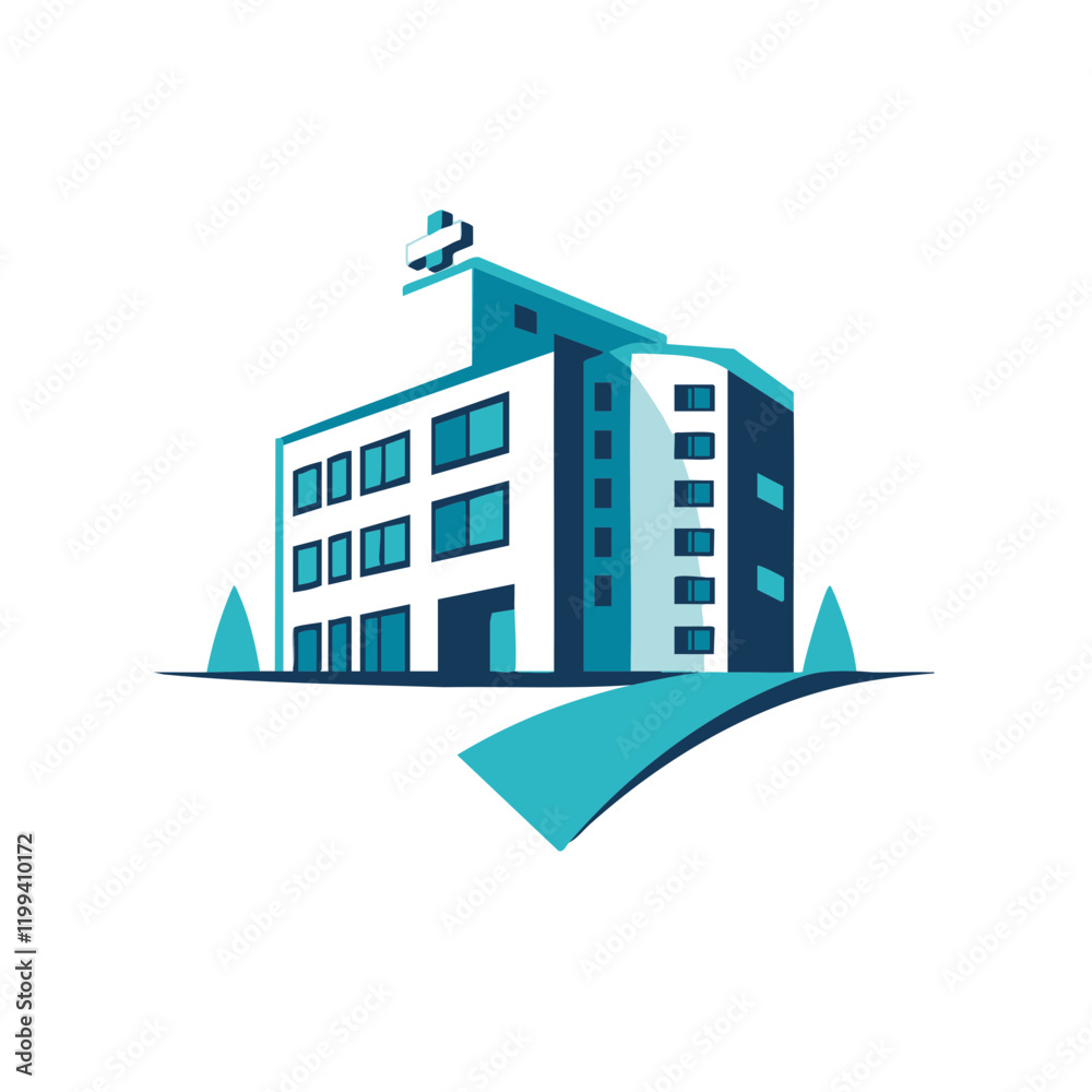 Fototapeta premium Medical Building Icon Illustration Vector Graphic. Vector Image