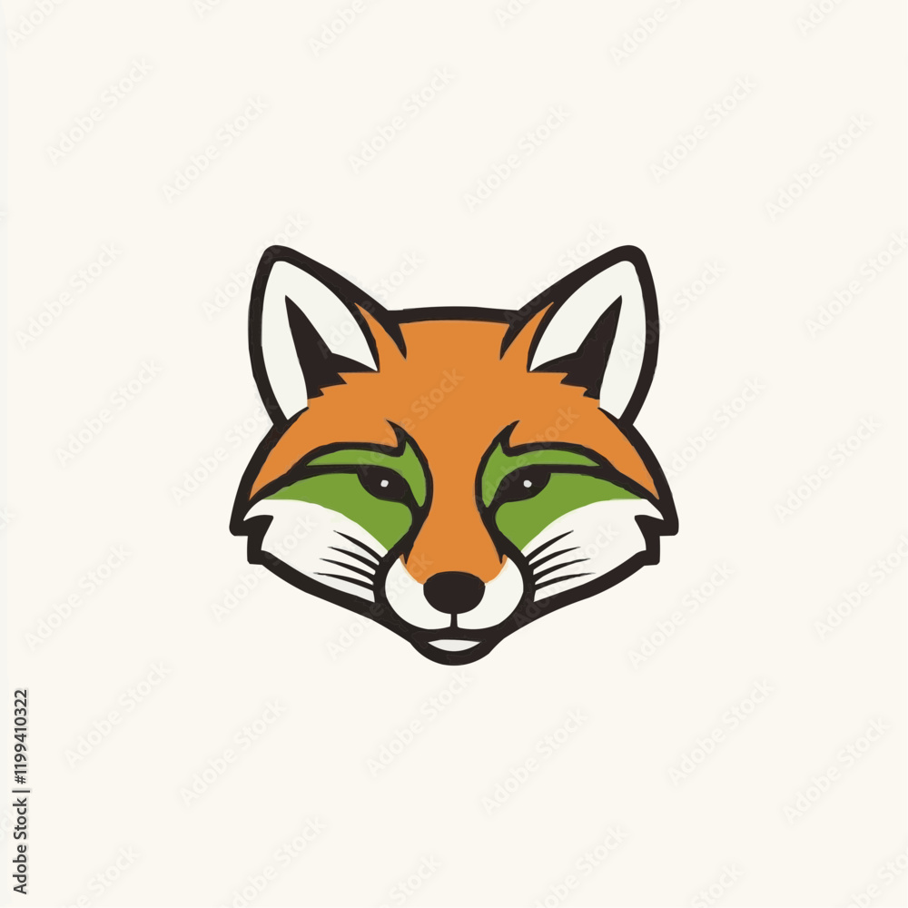 Obraz premium Orange Fox Head Vector Illustration. Vector Image