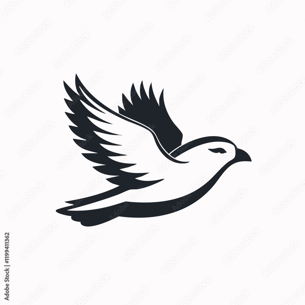 Obraz premium Stylized Bird in Flight Vector Illustration. Vector Image