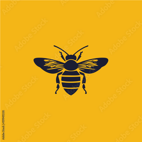 Stylized Bee Vector Illustration. Vector Image