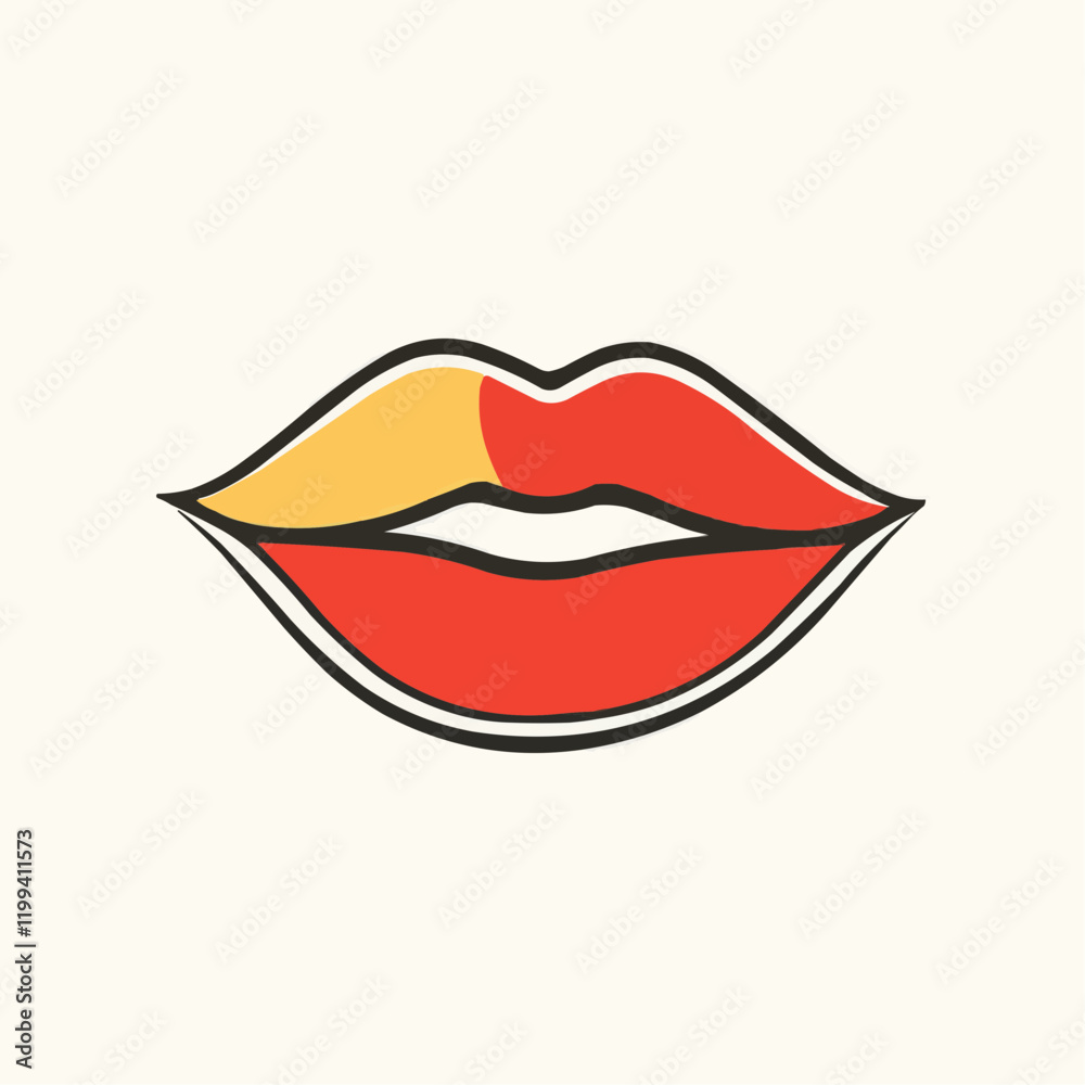 Stylized Lips Graphic Design Element. Vector Image Stylized Lips Graphic Design Element. Vector Image