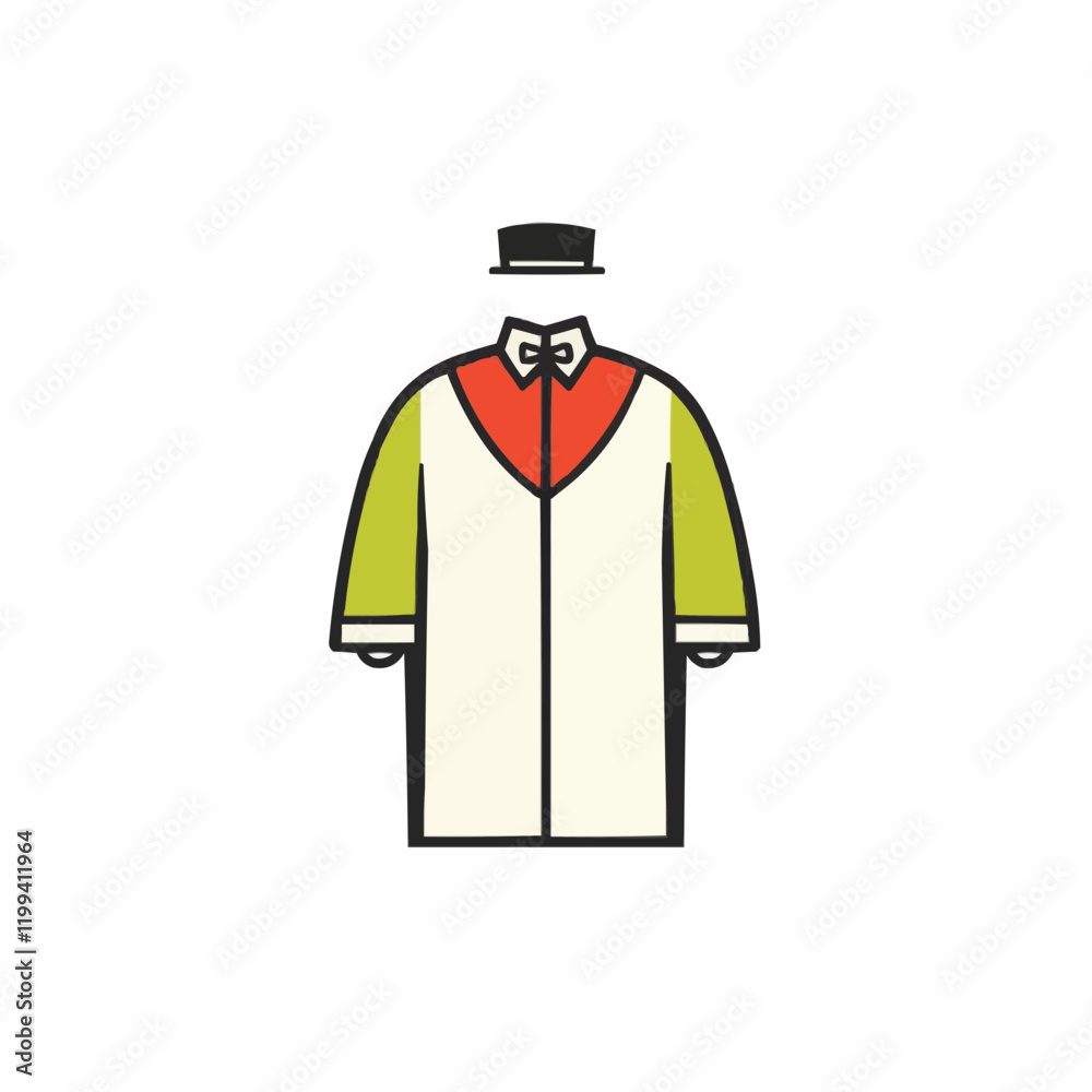 Vector illustration of a coat and hat outfit. Vector Image Vector illustration of a coat and hat outfit. Vector Image