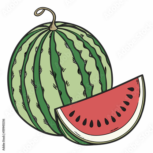 watermelon and slice