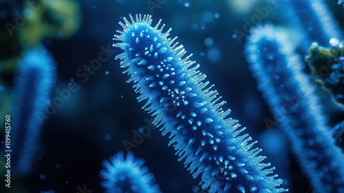 Vibrant Blue Coral Structures Underwater with Delicate Details