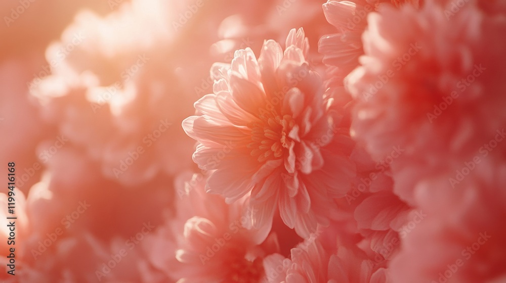 Soft Pink Flowers Blurring into a Dreamy Floral Background Scene Soft Pink Flowers Blurring into a Dreamy Floral Background Scene