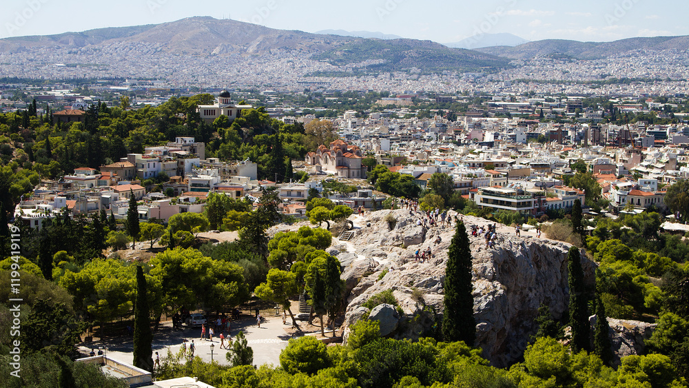 Naklejka premium amazing ancient Athens in Greece panorama at sunny day