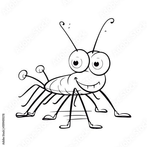 outlined Krill coloring page illustration.