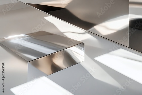 Wallpaper Mural Minimalist Modern Metallic Abstract Design with Light and Shadow Play Torontodigital.ca