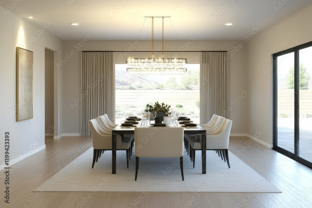 The perfect blend of sophistication and comfort in a dining area. The perfect blend of sophistication and comfort in a dining area.