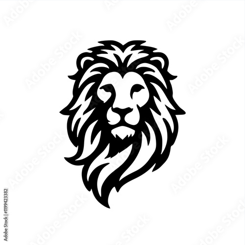 lion head face silhouette logo design png vector svg	
