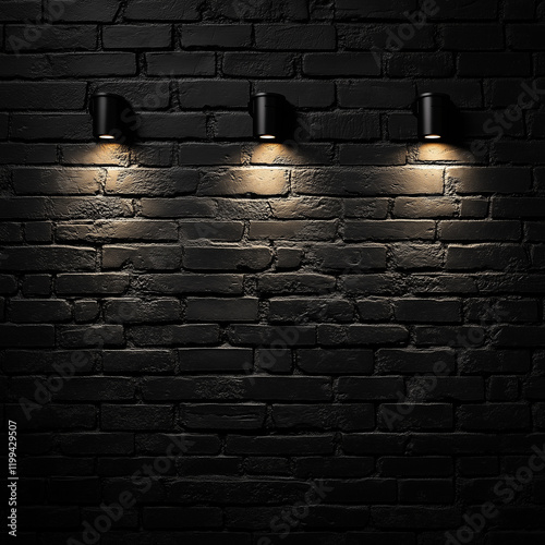 wall with lamps