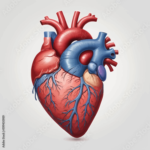 illustration of real human heart