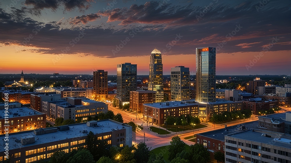 Fototapeta premium Kitchener, Ontario, Canada Downtown City Skyline